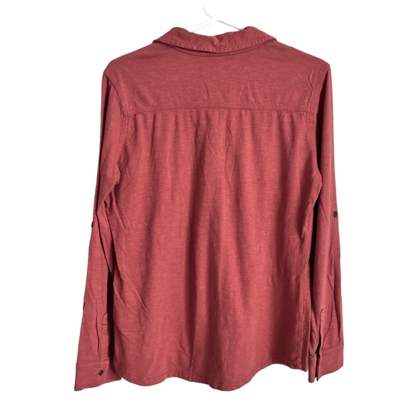 Carhartt Women’s Button Down Shirt Rust Red Outdoor Casual Cotton Soft Medium - Picture 2 of 10